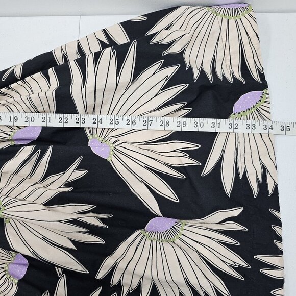 Kate Spade Falling Flower Dress Womens Small Black Cream Bloomcore Beachy Cotton - Picture 10 of 12